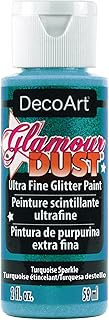 DecoArt Glamour Dust 2-Ounce Turquoise Sparkle Glitter Paint