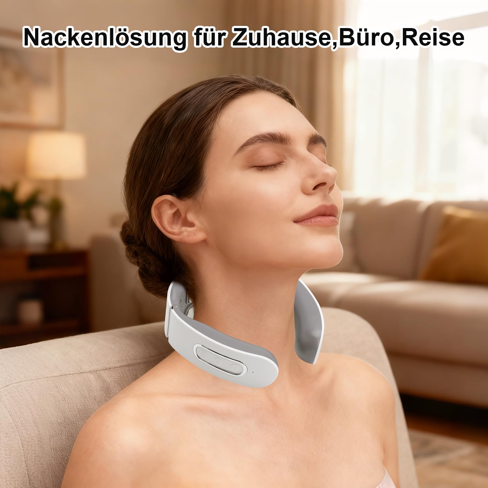 TNSLAND Cuello 11 en 1, solución cervical portátil con calefacción, masajeador de cuello con calor, 6 modos, 9 niveles de intensidad, masajeador para hombre y mujer