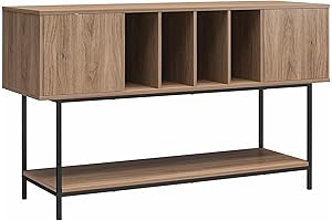 Novogratz Cooper Media Credenza/DJ Stand, Walnut - The Perfect Table for Your Studio Workspace