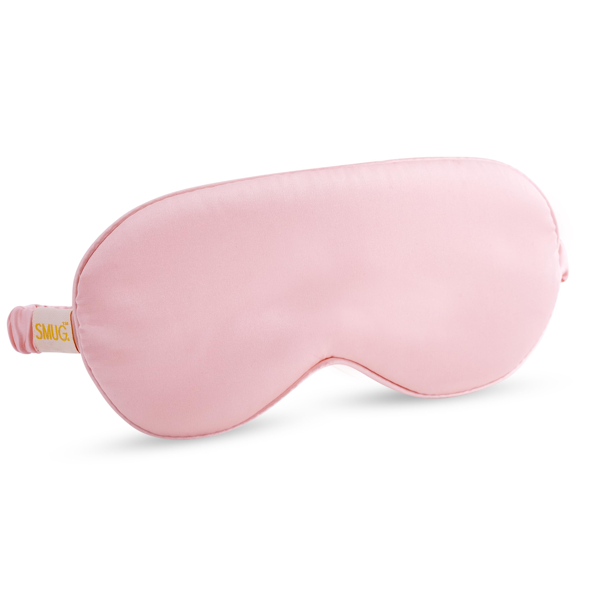 SMUG Satin Sleep Mask - Sleep Aid for Women & Men for Sleeping & Travel - Silky Soft to Nourish Skin & Reduce Dark Circles - Eye Cover to Block Out Light - Light Pink