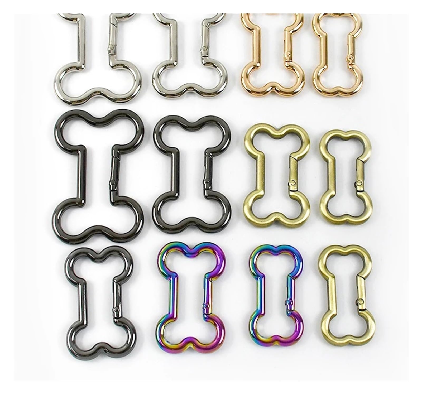 Klamry do torebek, 20 szt. Metalowa klamra z kością do zapięcia na pasek torby OD(Brass,38mm)