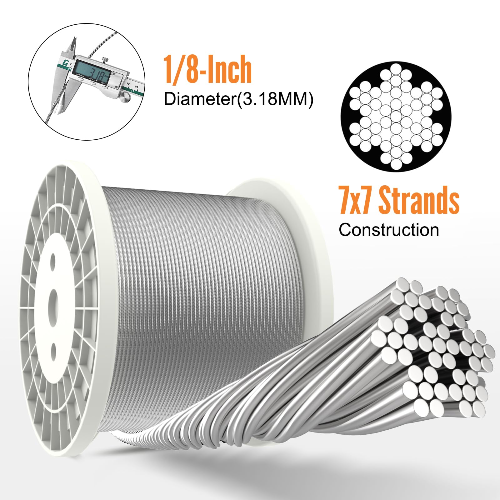 1/8" Wire Rope T316 Stainless Steel Marine Grade For Cable - View #10