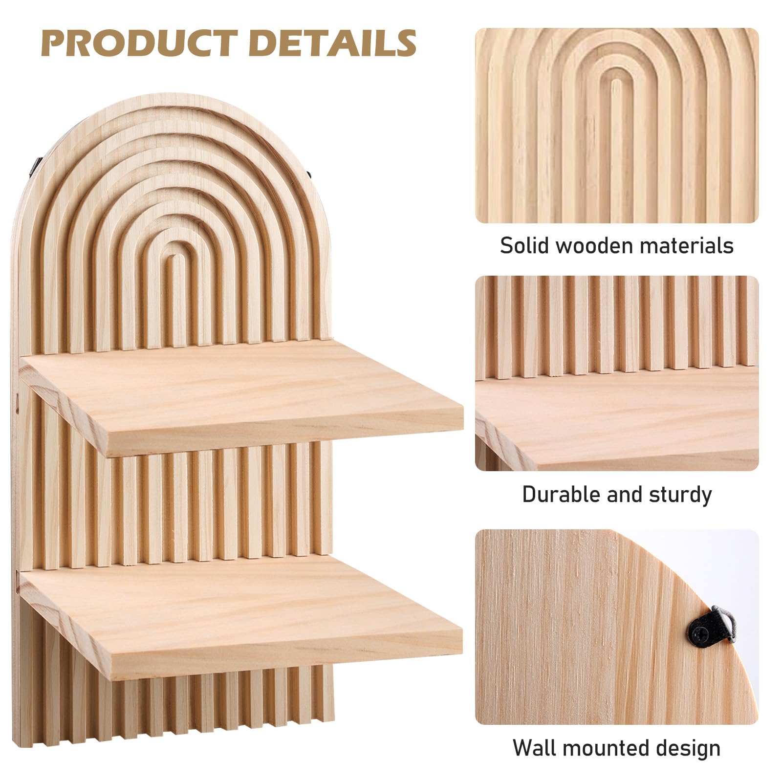 Étagères Murales Suspendues, Étagère Murale Flottante Boho Decor