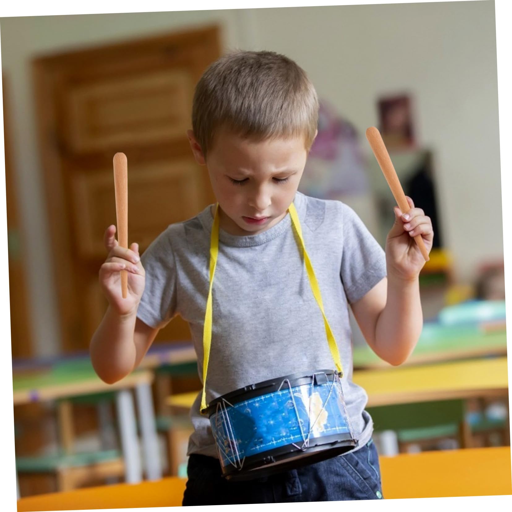 ULDIGI 6pcs Wooden Guiro Sticks Safe Percussion Instrument for Natural Wood Rhythm Sticks for Music Development for Indoor Outdoor Play