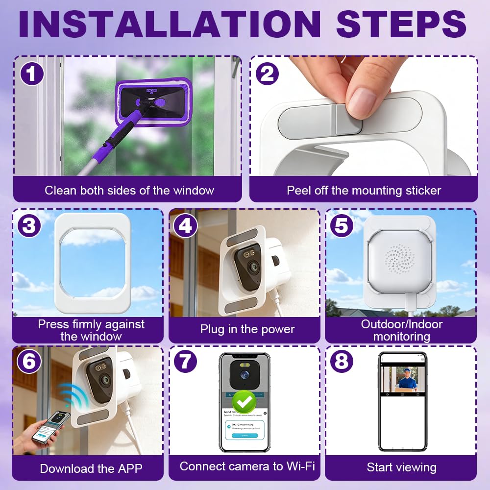 Caméra de sécurité 3 MP 2K pour la sécurité de la maison, WiFi 2,4/5 GHz avec vision nocturne en couleur, enregistrement 24h/24, 7j/7 et détection de mouvement pour regarder à l'extérieur et à
