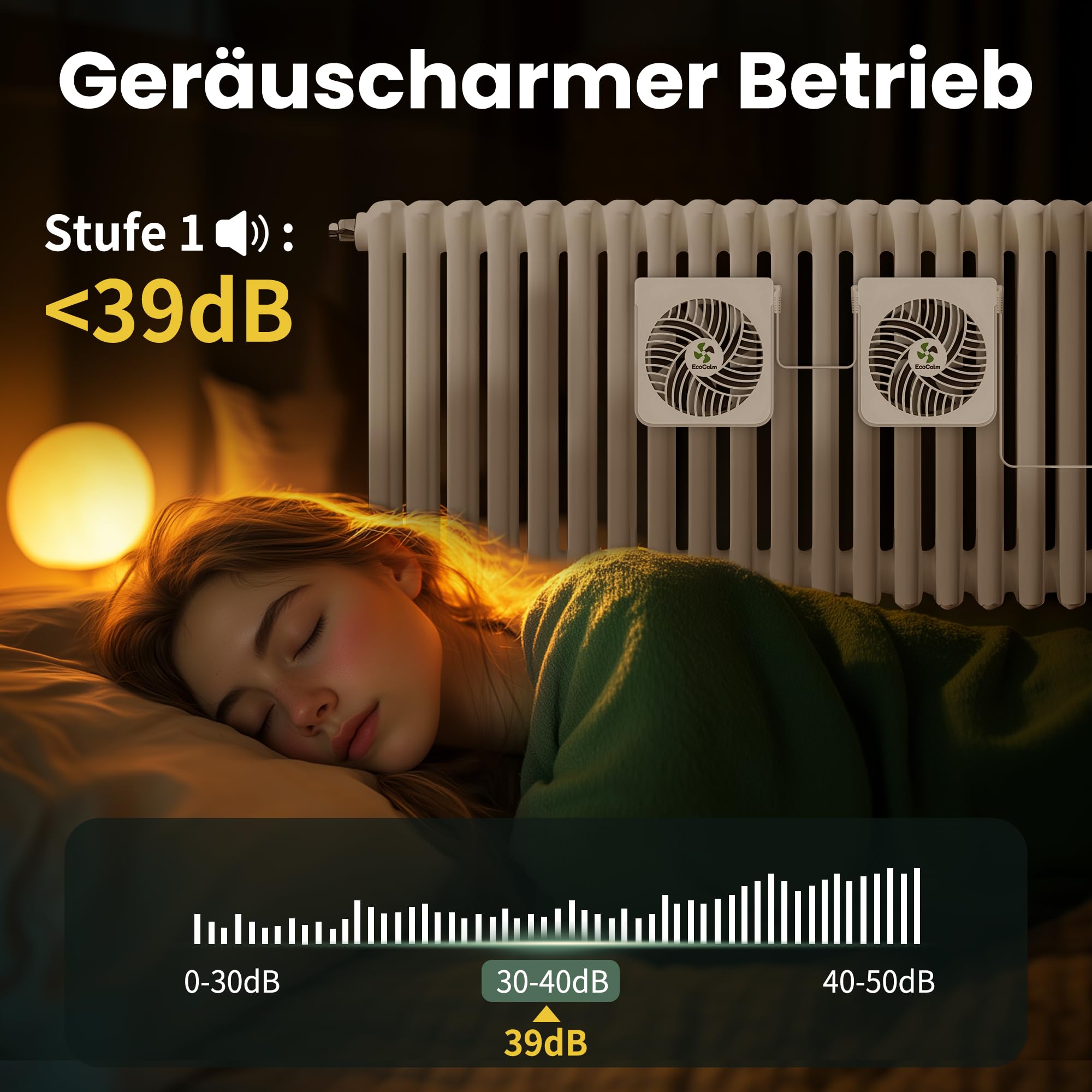 Ventilatore per radiatore con magneti per radiatori in ghisa, 2 ventilatori magnetici con termostato intelligente, ventilatore per radiatori aumenta l'efficienza di riscaldamento e risparmia i