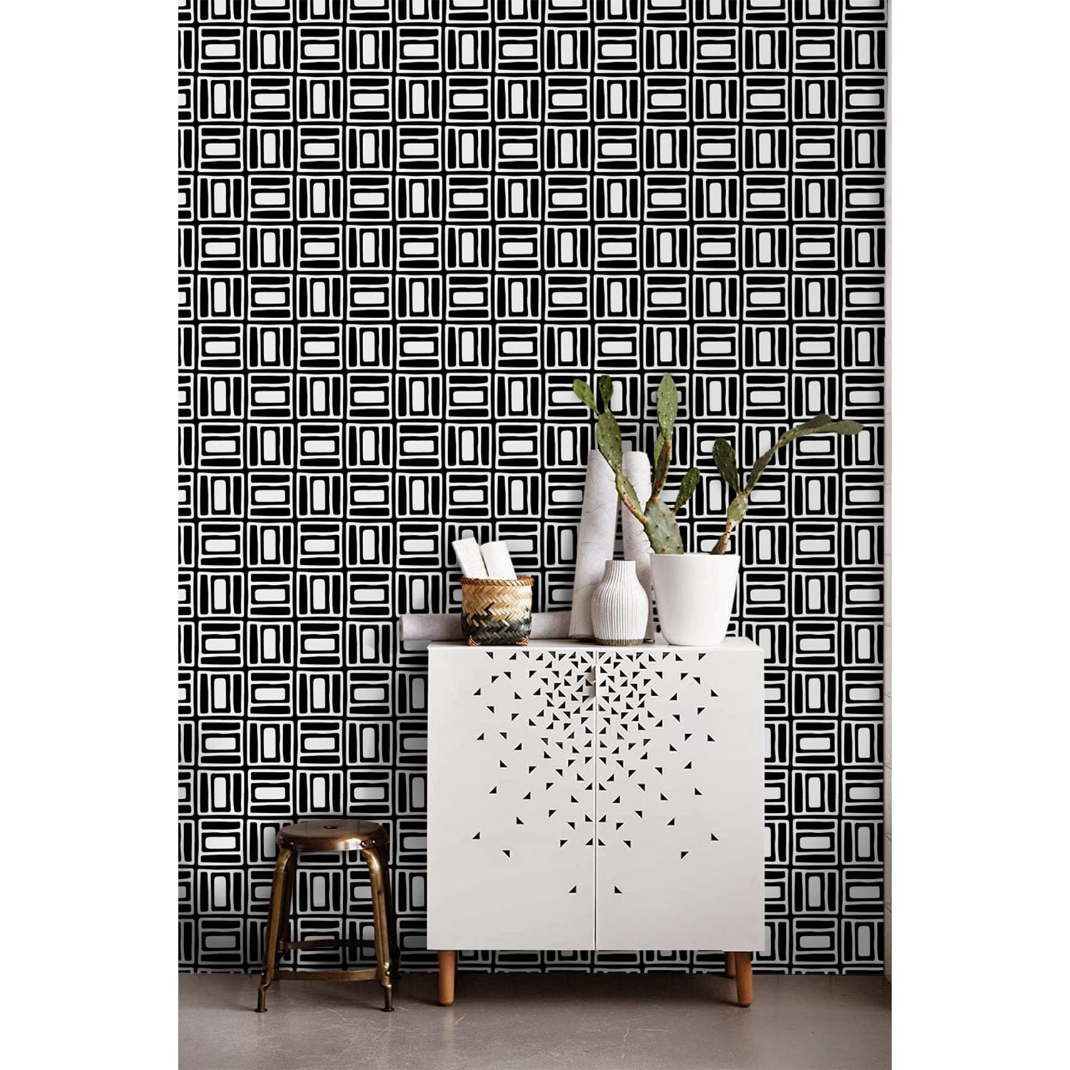 Papier peint stickers muraux 250x250 cm dans une chambre pour créer une tête de lit moderne