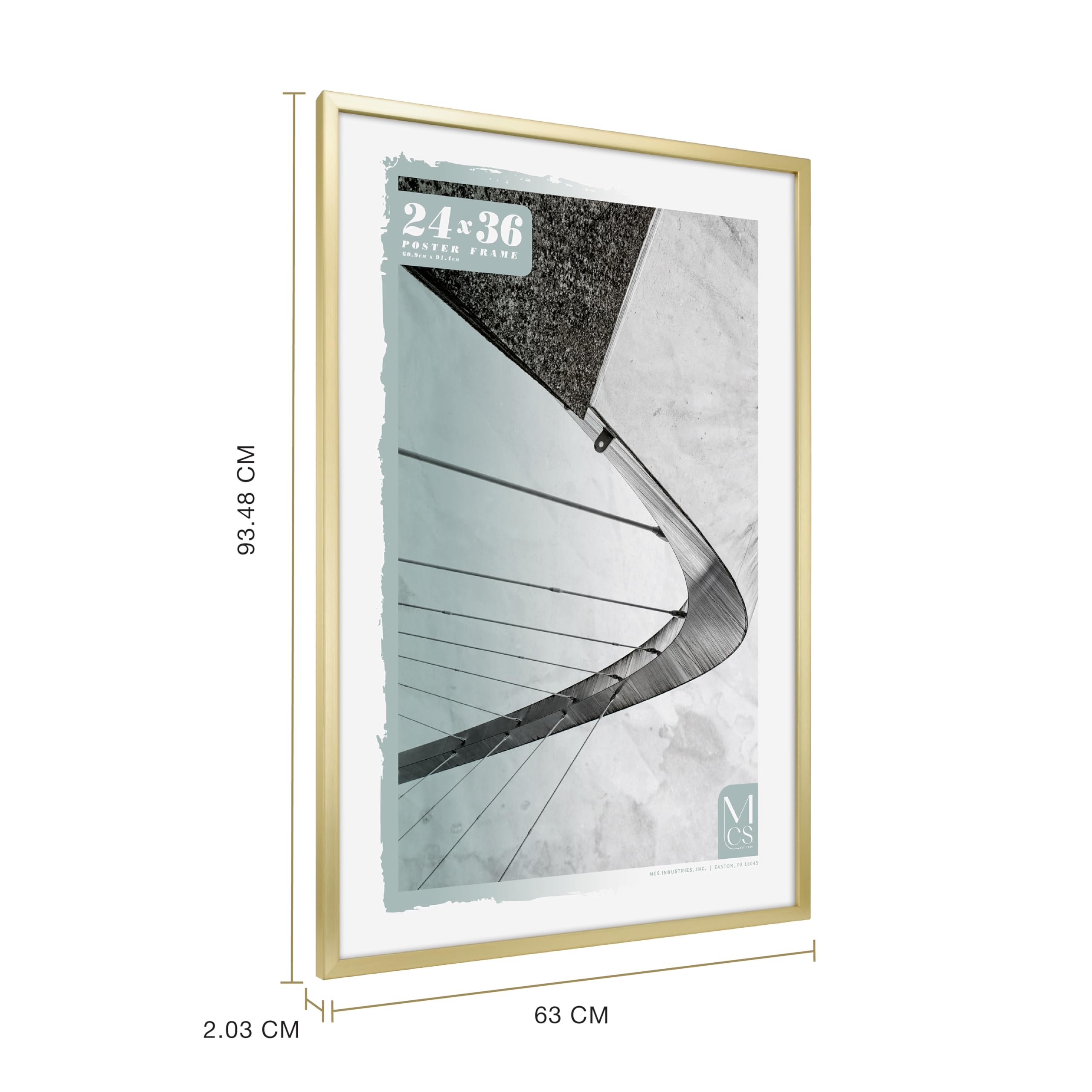 MCS Everline Cornice Per Poster 40x55 Cm In PVC Nero Lucido - Con Passepartout Per Foto 30x45 Cm