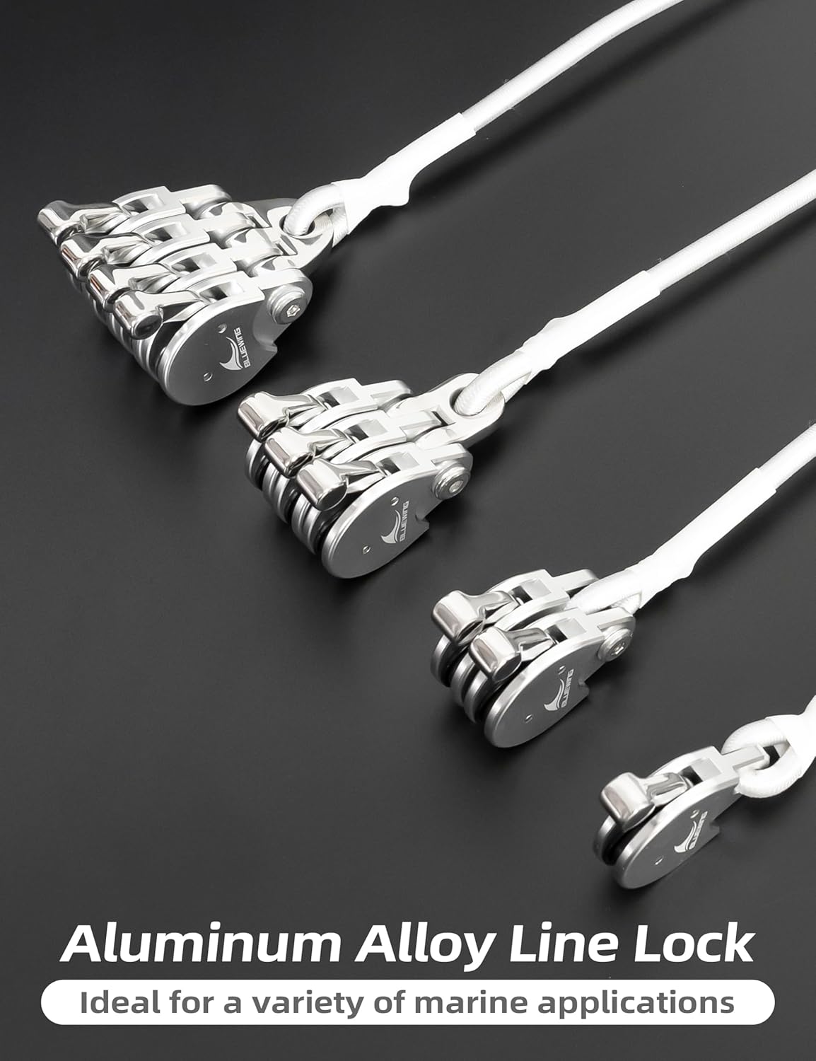 BLUEWING Blue Water Outrigger Halyard Line Lock Pulley Single/Double/Triple/Quad Aluminium Alloy with Stainless Steel Snap Swivel for Offshore Fishing