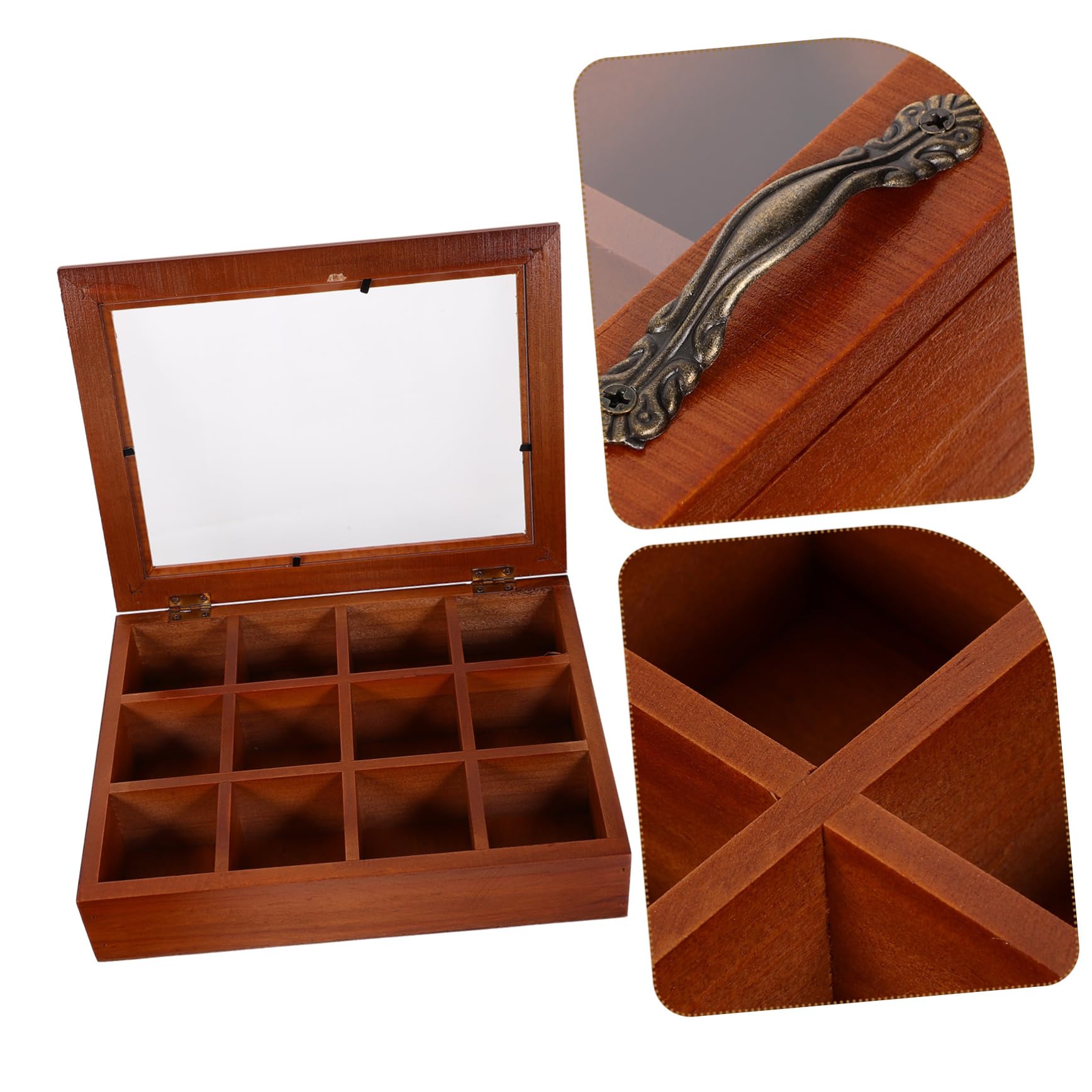 Alipis Aufbewahrungsbox Durchsichtigem Deckel mit 12 Fächern für Teebeutel Acryl und Edelstahl Einfacher Organizer für Küche und Essbereich