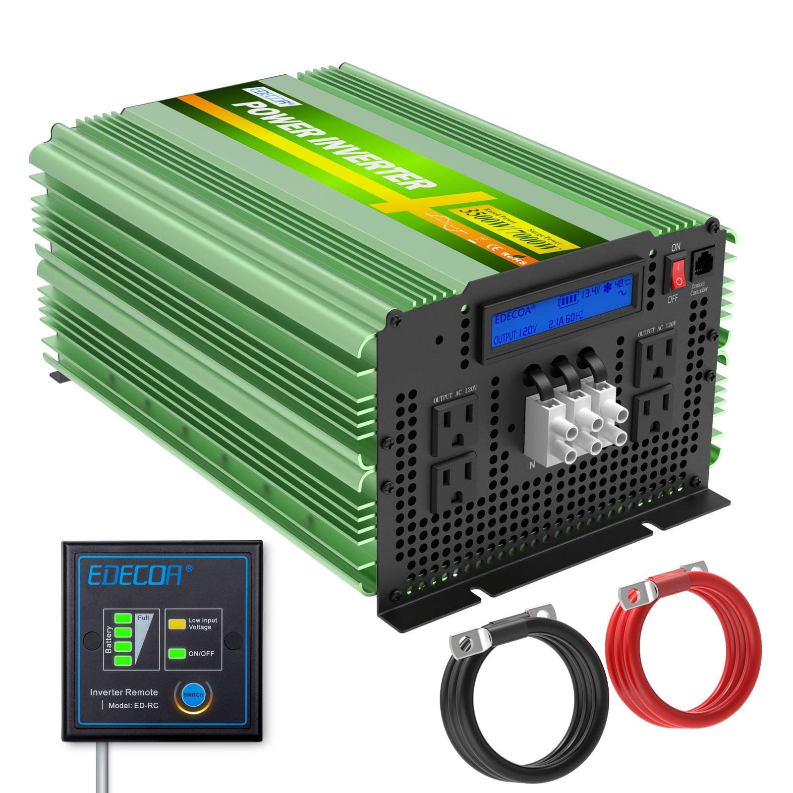 Amazon.com: EDECOA 24V 3500W Pure Sine Wave Power Inverter | DC 