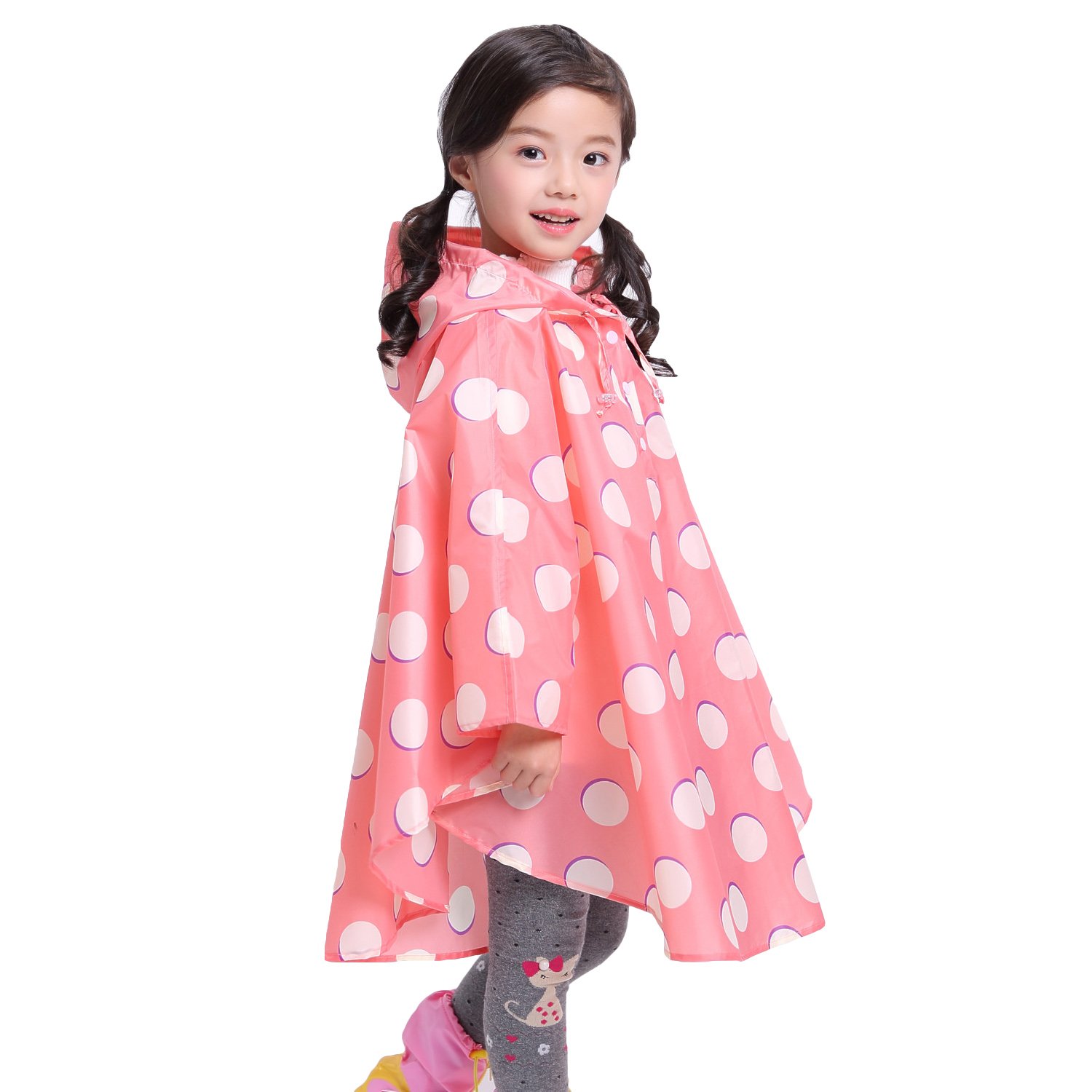 Gaga city Bambini Impermeabile Giacca da Pioggia Poncho da Pioggia Bambina Incappucciato Riutilizzabile Cappotto di Pioggia Bello come Materiale e ha la Sua Sacca 1-12 anni