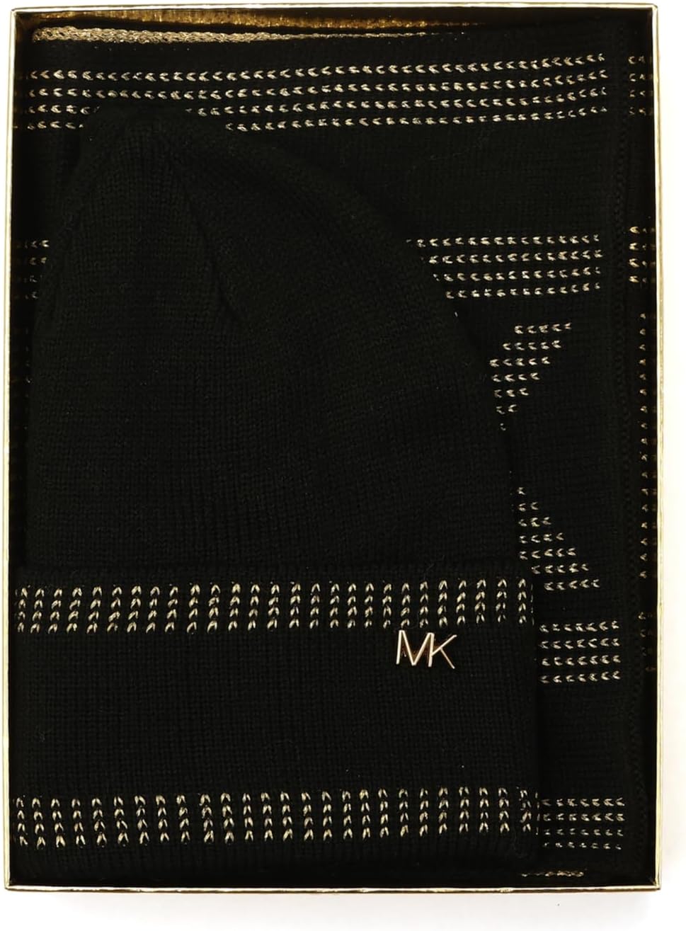 Michael Kors womens Metallic Stripe Box Set - Hat & Scarf - Image 4