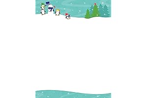 Great Papers! Penguins Playing Letterhead Paper for Christmas