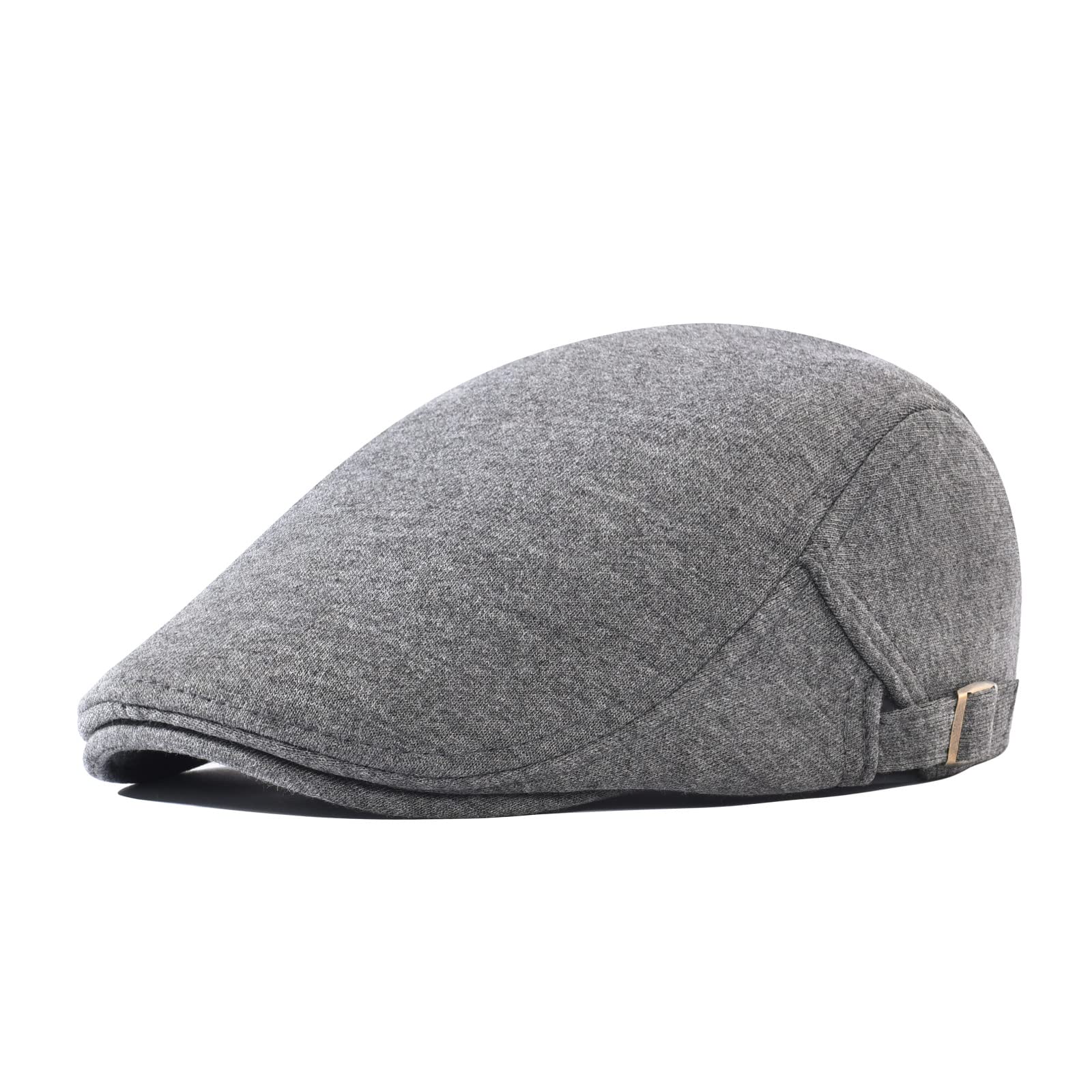 Botvela Men's Dark Grey Newsboy Cap Cotton Ivy Gatsby Driving Flat Hat (Dark Grey)