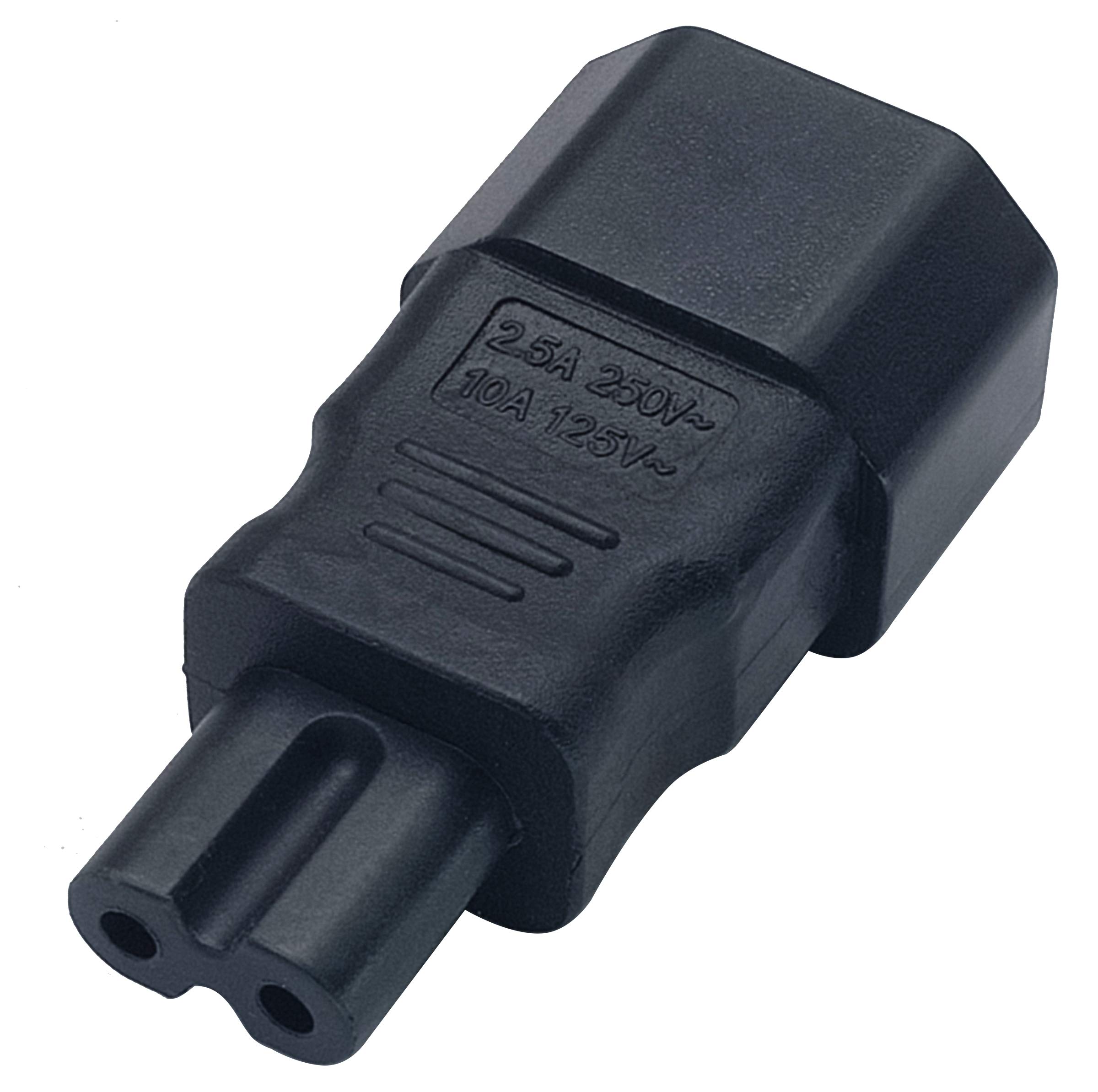 VISSQH 2 x Cavo di prolunga Connettore di Adattatore alimentazione da IEC 320 C14 Maschio a C7 Femmina 10A 125V per convertitore TV LED ecc