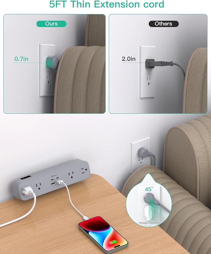 Protector de energía Mifaso PD30W con pinza para escritorio miniatura 5