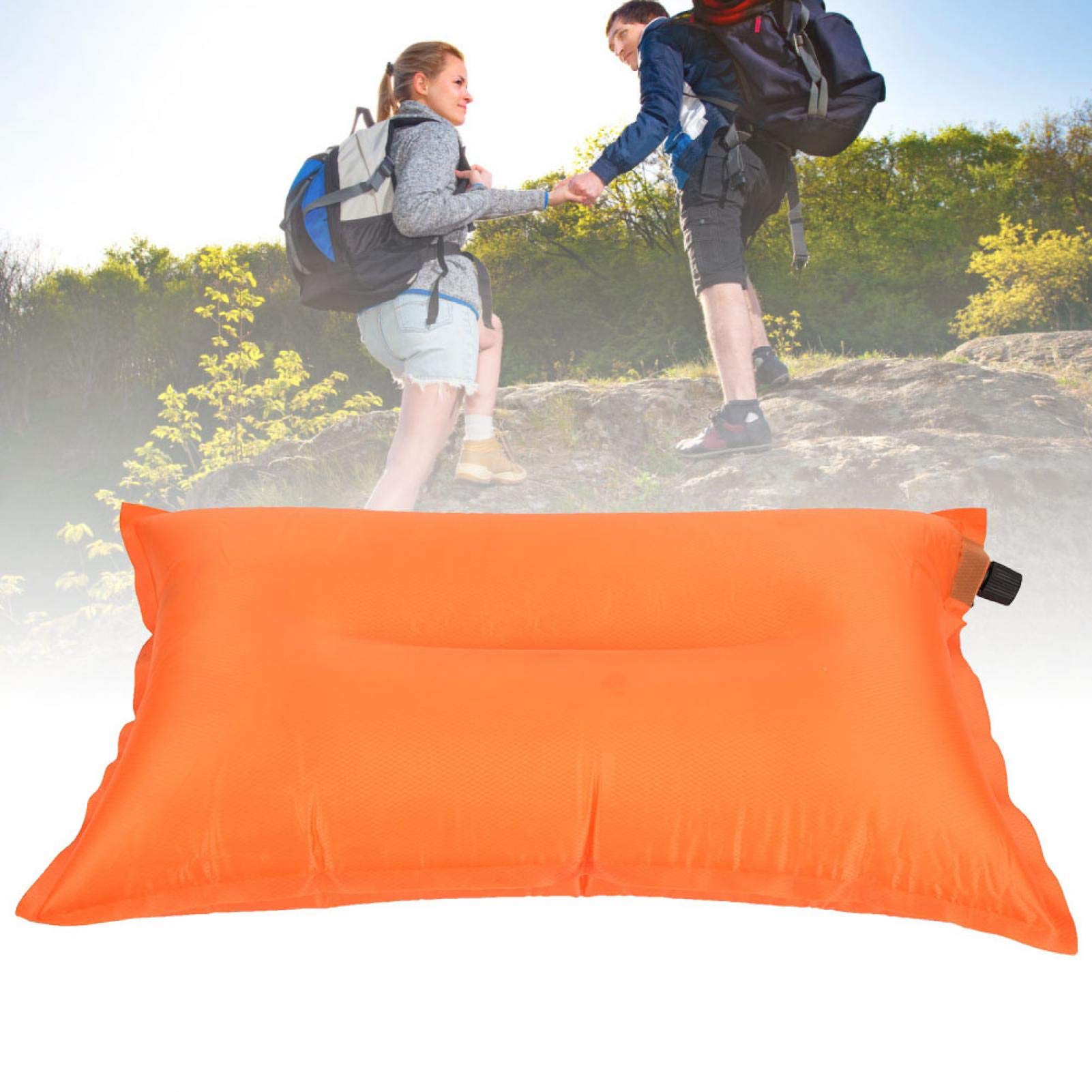 Oreiller Auto-gonflant, Oreiller de Camping, Oreiller Gonflable Portable, Oreiller de Voyage pour Pause déjeuner avec Sac de Rangement pour Camping en Plein air, Sport, randonnée