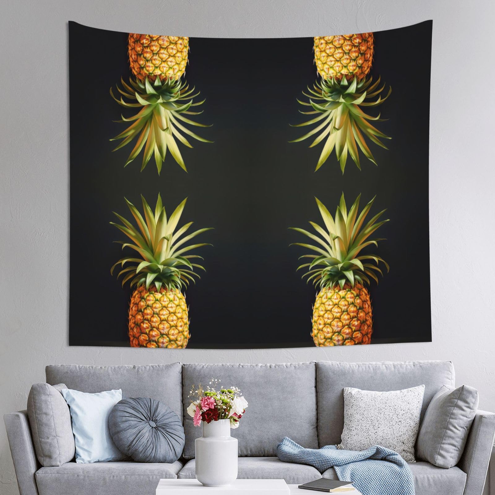 Tapiz con estampado de piña DUWAA de 60x51 pulgadas para colgar en la pared de tu sala de estar 8