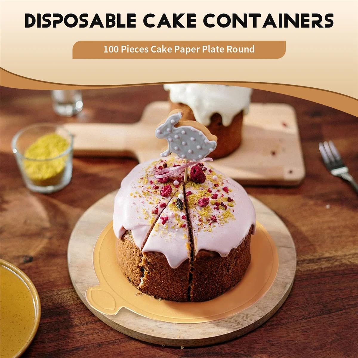 50 Vassoi Per Torte Rotondi Oro, Pirottini In Cartone USA E Getta, 10 Cm, Ideali Per Dessert, Pizze E Cupcake