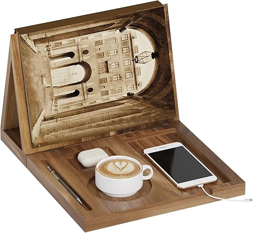 Miniatura 9 de Estantería flotante de madera para mesita de noche, soporte triangular, estantería simple de madera para dormitorio, mesita de noche, biblioteca,