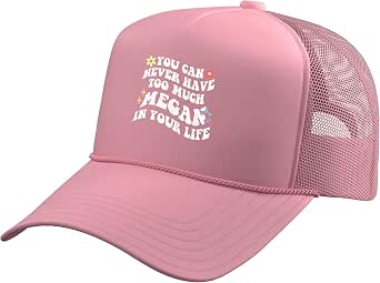 Retro Groovy You Can Never Have Too Much Megan in Your Life Trucker Hat with Adjustable Mesh Back