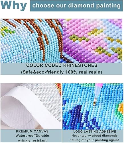 Miniatura 3 de ARPADAMO Kit de arte de diamante de dragón 5D para adultos principiantes, manualidades de diamante completo, kit de pintura de diamante redondo, kit