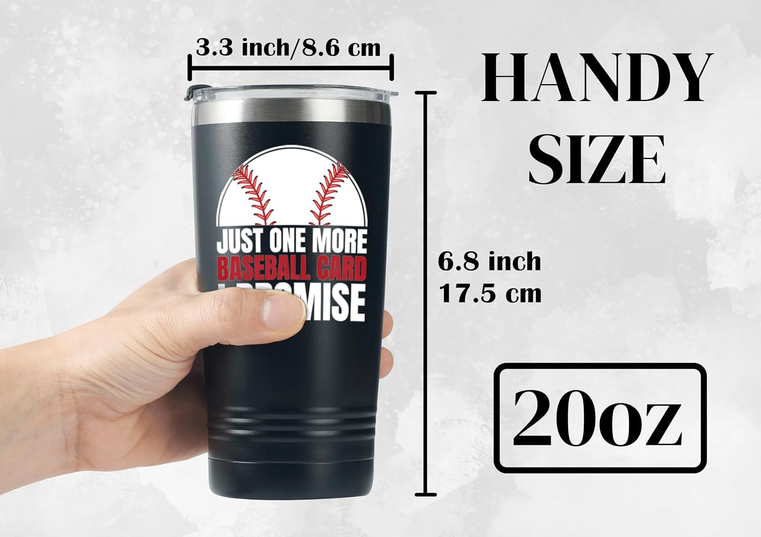 Onebttl Card Collector Gifts for Men - Baseball Card - 20oz/590ml Stainless Steel Insulated Tumbler with Straw - Birthday/Christmas Gift - Just One More