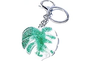 Vibrant Variegated Monstera Keychain: A Botanical Masterpiece