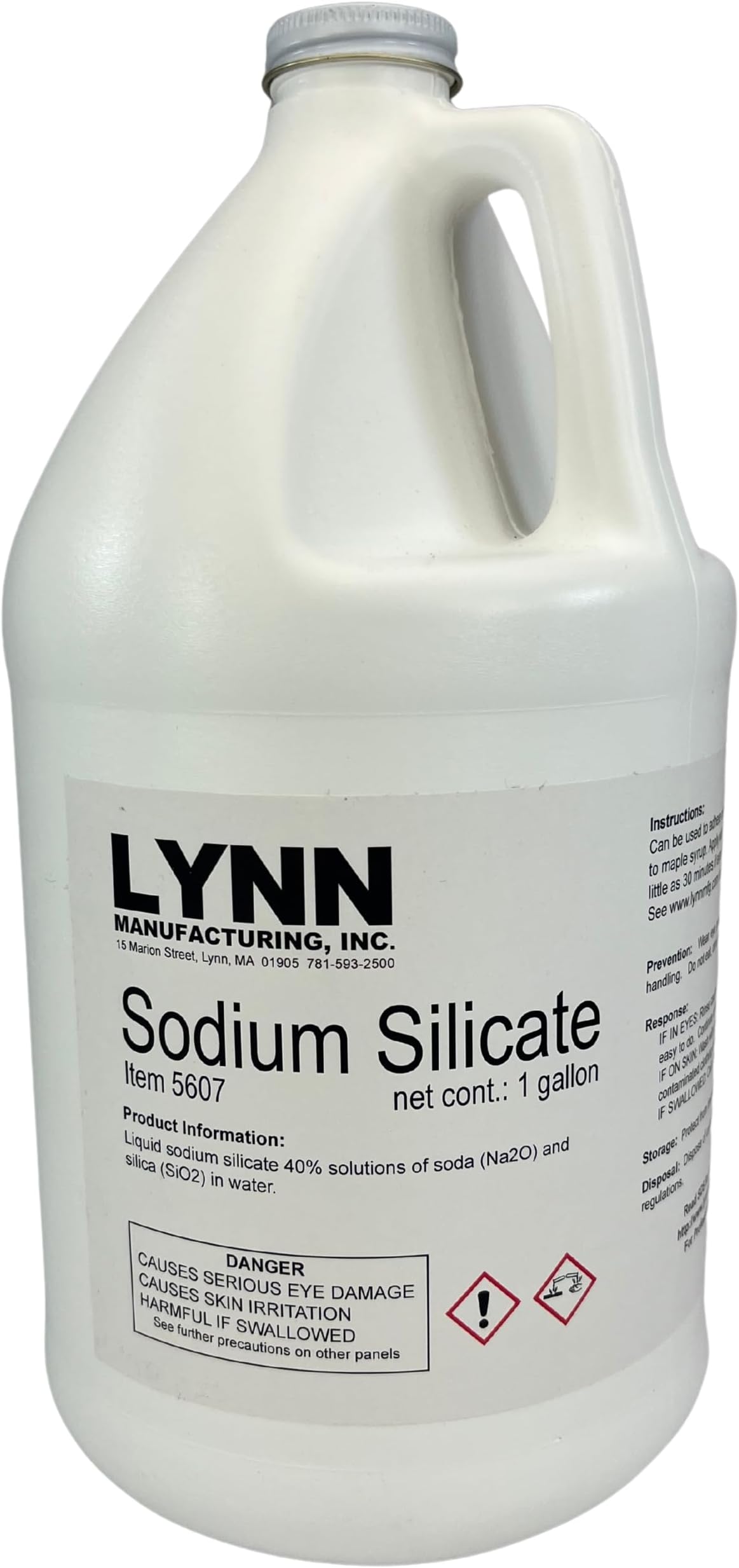 High Temperature Adhesive, 2000F Rated, Sodium Silicate, Water Glass, 40% Solution, Gallon, 5607