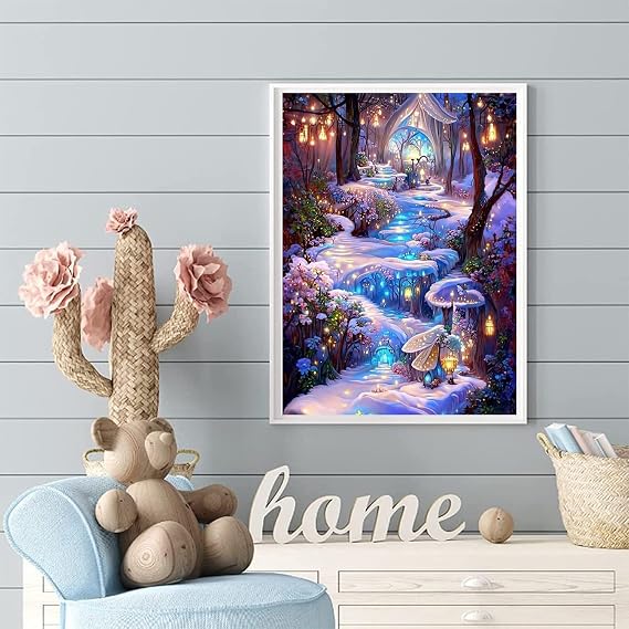 CLYCTIP Diamond Painting Art Kits，5D Diamond Painting Kits for Adults, Tree Painting Pictures Cross Stitch Arts Home Wall Decor 30 × 40cm (Gold)