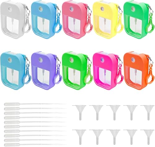 Miniatura 1 de Botella de spray portátil de 1.3 fl oz, botella de perfume recargable, mini botella de spray reutilizable continua con gancho para cosméticos, 10