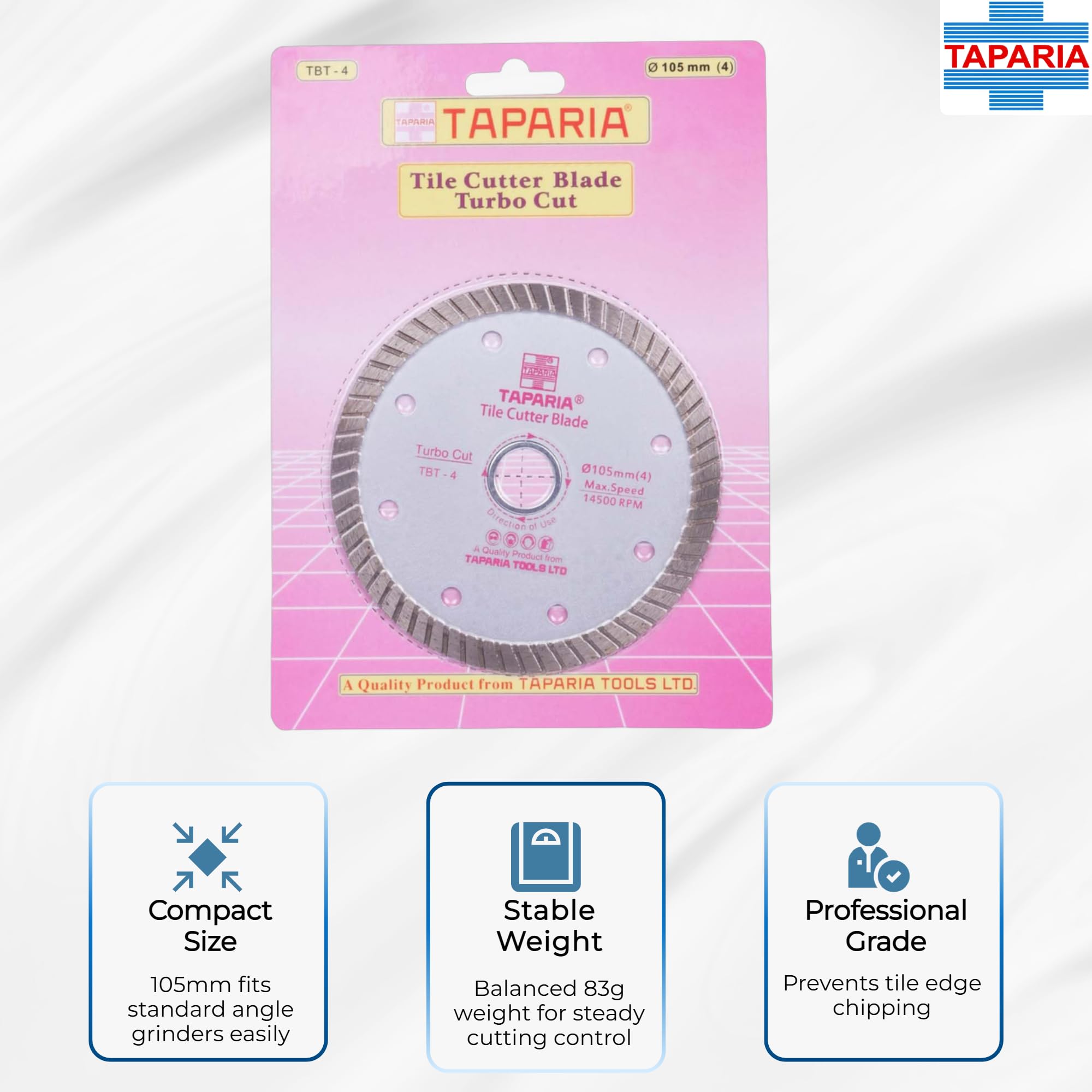 Taparia 4", Tile Cutter Blade, Turbo (Tbt 4) 3