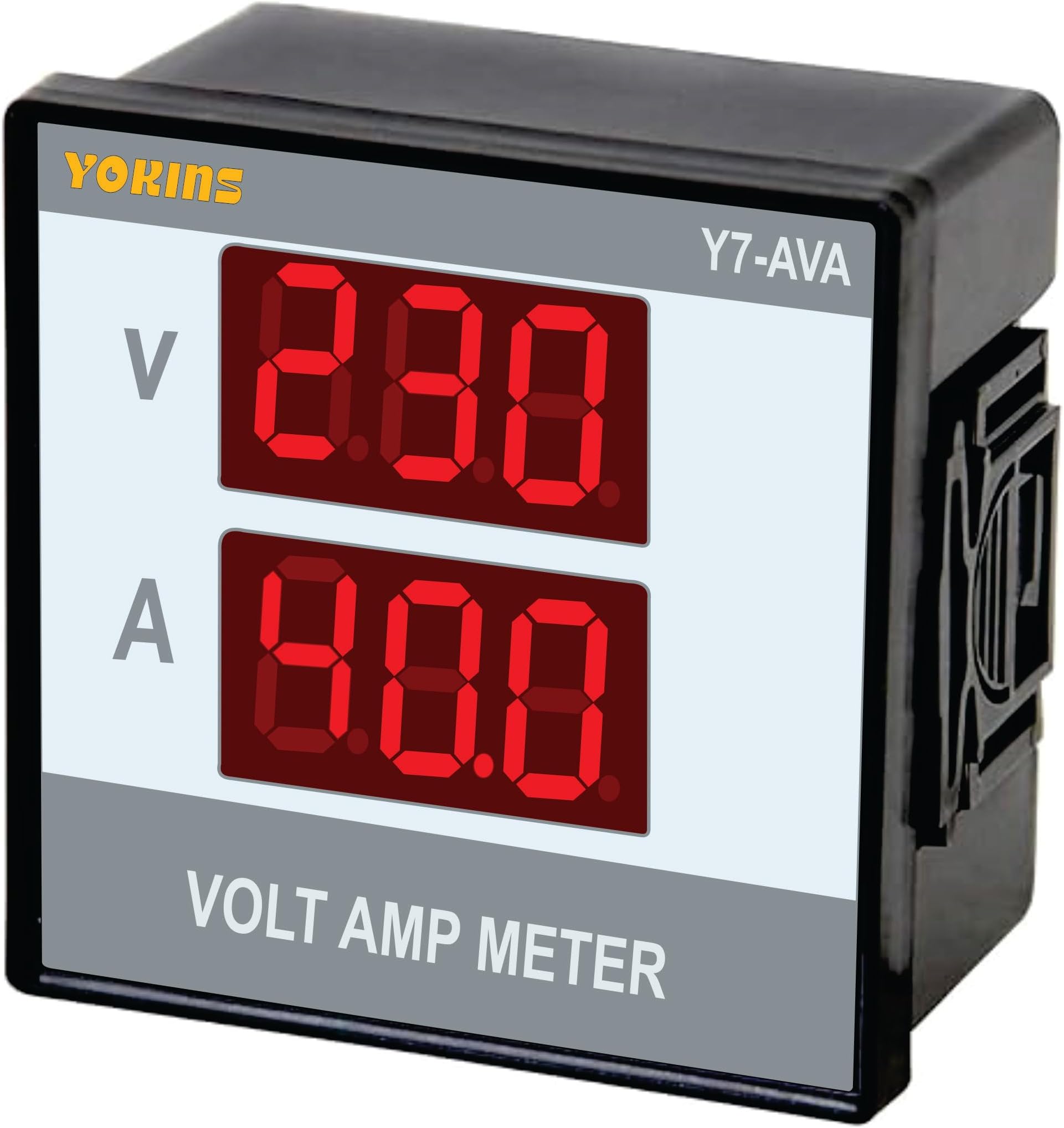 Y7-AVA Digital Volt (90-500V AC) And Ampere (1.0-50A AC) Meter Self Powered 72X72MM Specially Designed For Electrical Panel/Submersible Panel, Volt-Amp