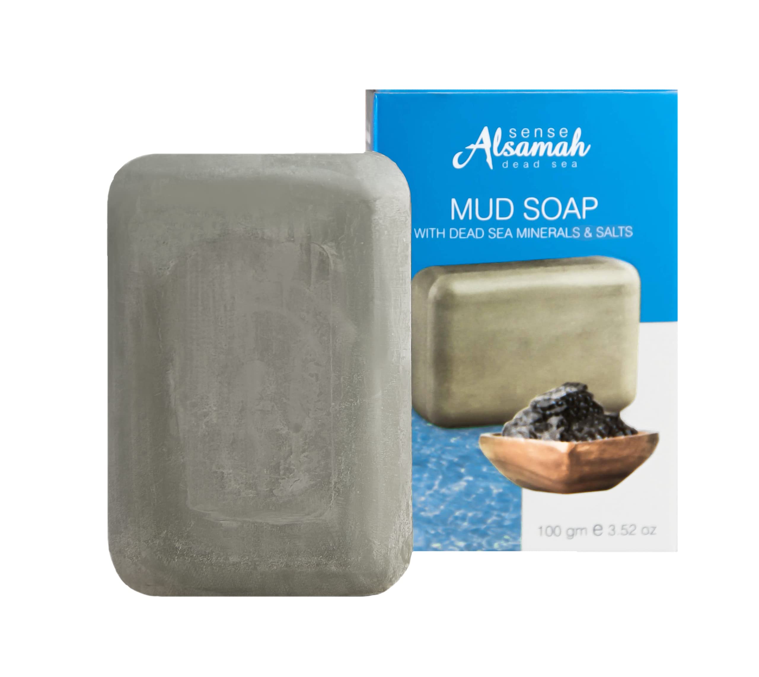 Sense Alsamah - Mud Soap with Dead Sea Minerals & Salts 100g - Renewing, Cleansing, and Refreshing Your Looking