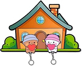 SIGN EVER Dudu Bubu Keychain with Key Holder for Couples | Multicolor Printed Acrylic Keychain for Home Bike Car | Gift for Couple Wife Husband