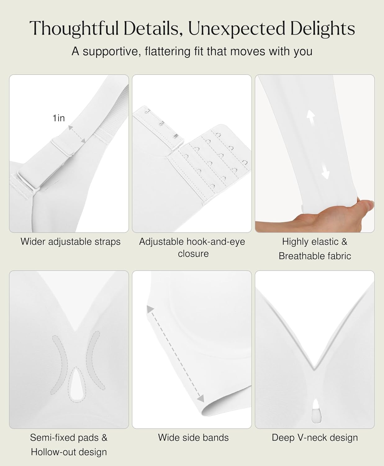 Popilush Bras for Women No Underwire Push Up Bra Seamless Wireless Bralettes with Support Comfortable Minimizer Bra - Image 3