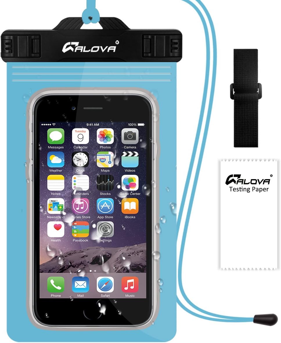 Waterproof Case - IP68 Double Insurance Cell Phone Bag Pouch - Snow Proof - Dustproof - for iPhone 6S 7 7Plus - Any Smartphone up to 6.0" - ALOVA(Blue)