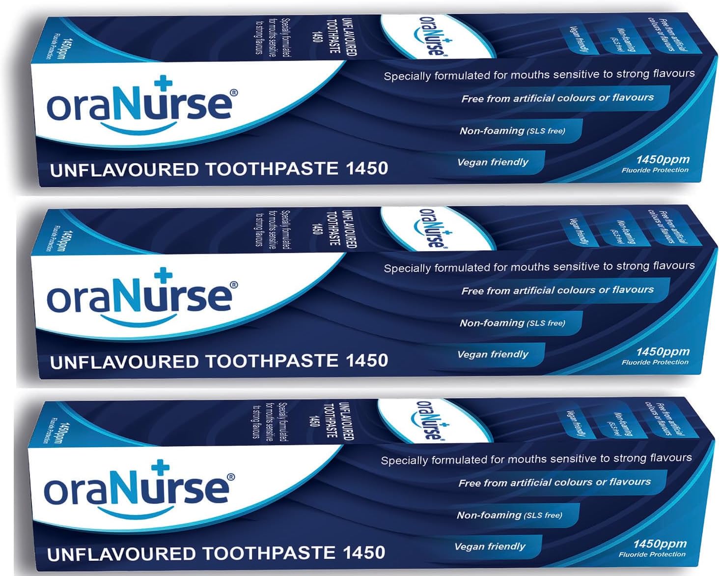 3 Pack 50ml Unflavoured Toothpaste