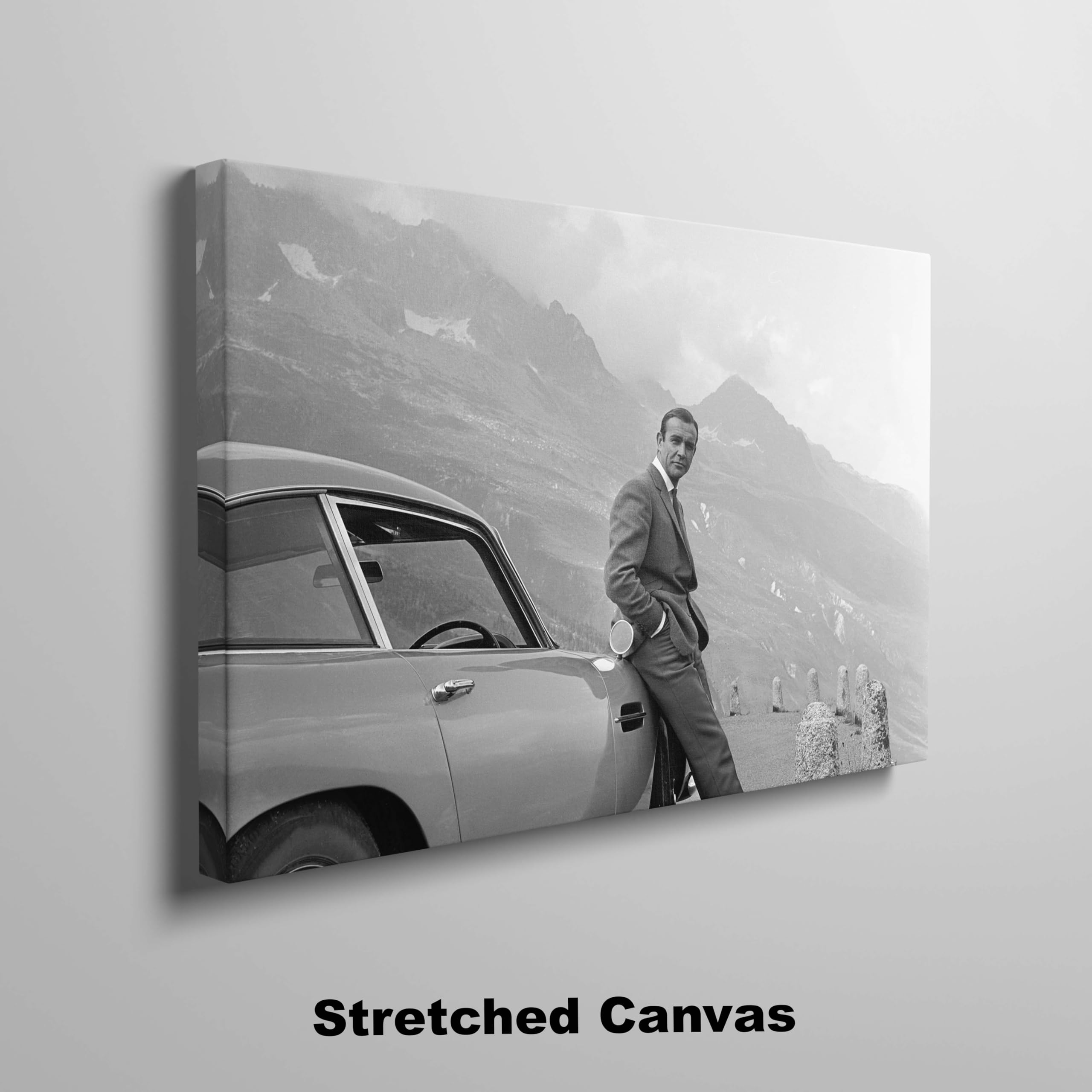 SEAN CONNERY 007 Jaes Bond Aston artin DB5 Ipression sur toile Art