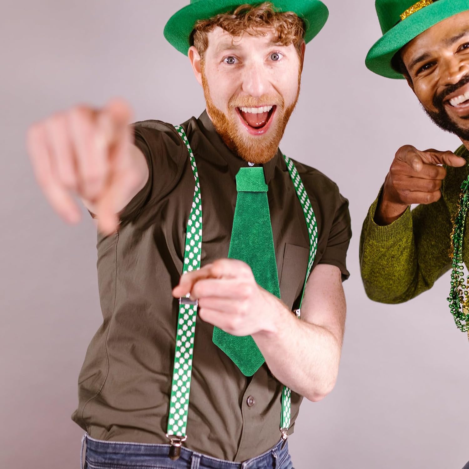 Lurrose Men's Green Bow Tie for St Patrick's Day, Fabric Bow Tie with Unique Design and Versatile Style, for Wedding and Party Accessories