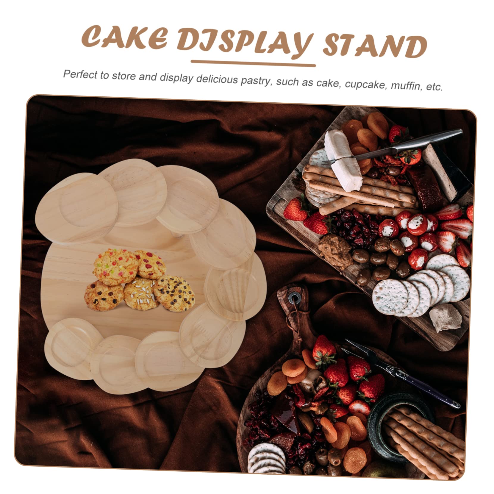 Ciieeo Alzatina per Torte in Legno Multi-strato Supporto per Muffin e Vasi, per Decorazioni Matrimonio e Ornamenti da Tavolo