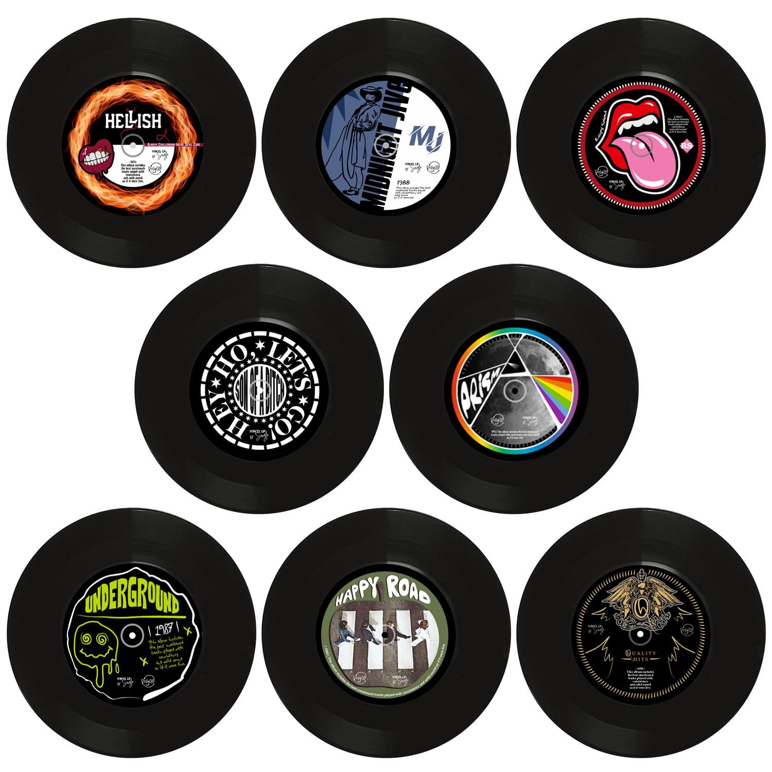 Décorer une fête années 80 facilement avec ce lot de 8 vinyles muraux