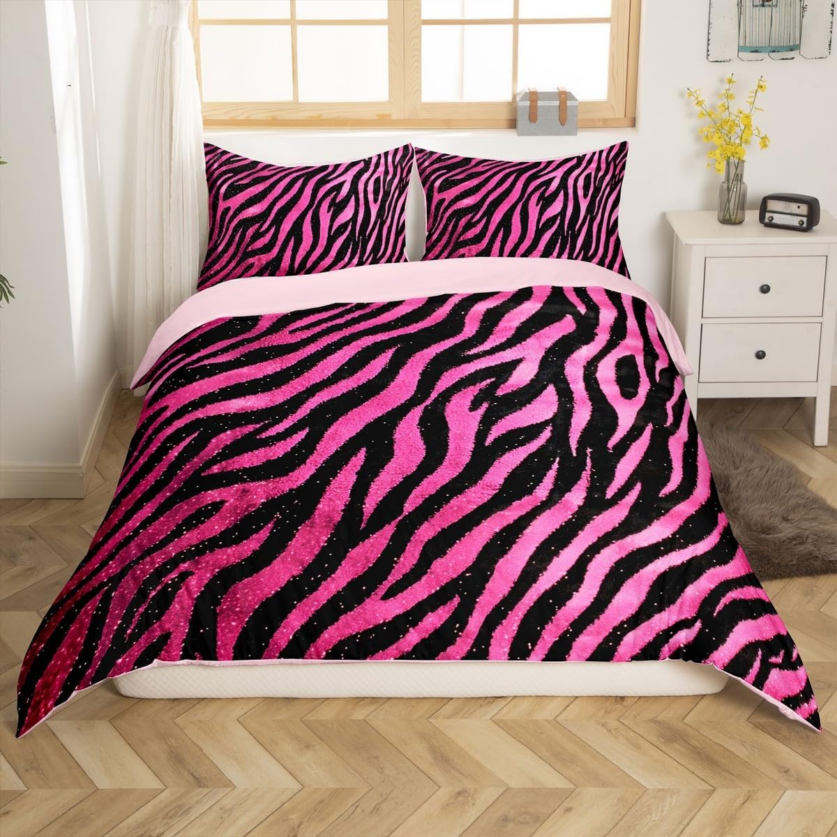 jejeloiu Kids Leopard Bedding Set Toddler Size, Cheetah Comforter Cover Animal Print Duvet Cover Boys Girls Teens Bedroom Decor Soft Quilt Cover 2Pcs (No Comforter)