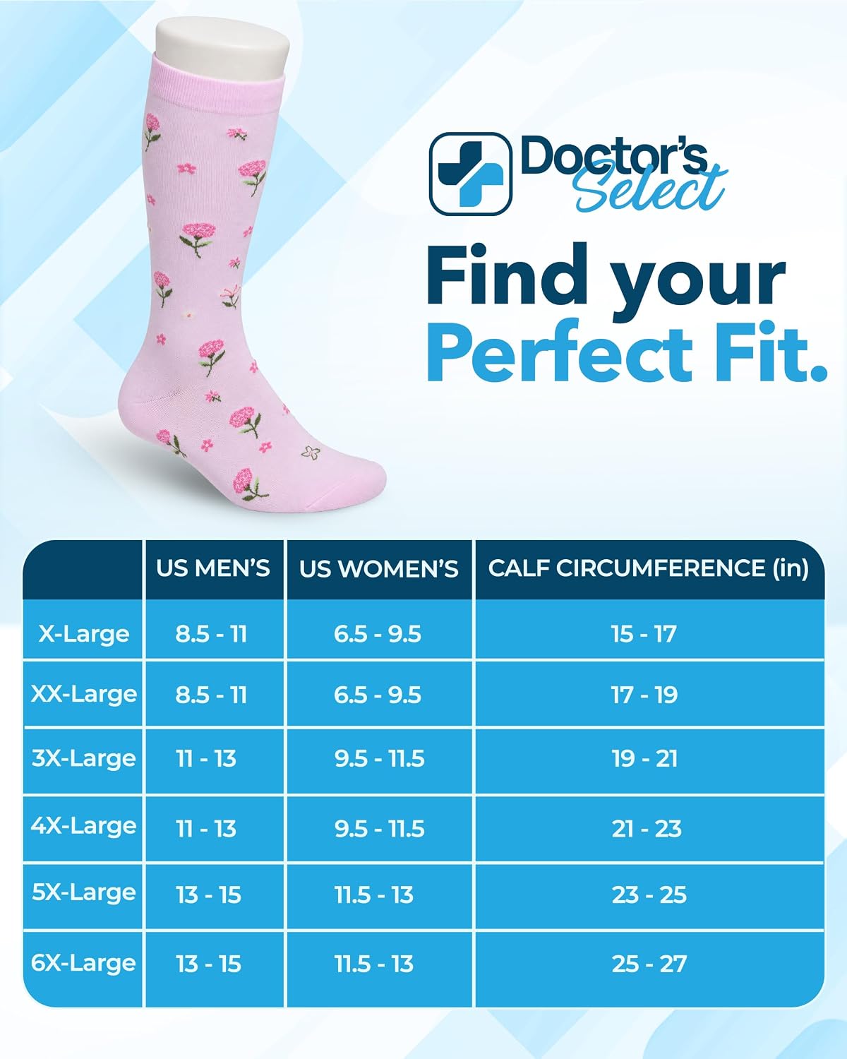 ® Plus Size Compression Socks for Women Wide Calf - 3 Pairs thumbnail