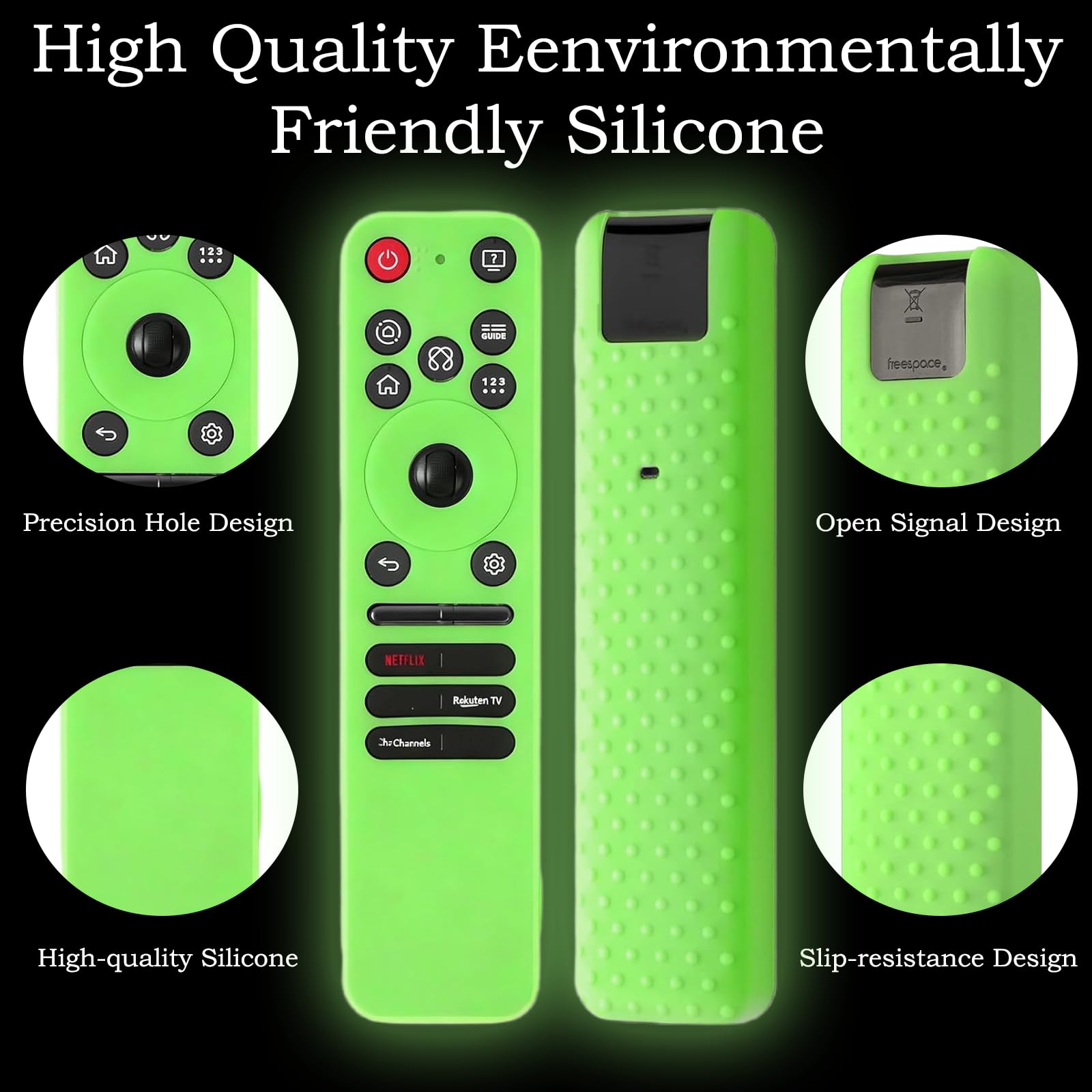 Gavyqier 2Pack Silicone Protective Controller Sleeve Compatible with 2025 LG OLED TV Series,Remote Cover for LG MR25GA Magic Glow in The Dark - 3