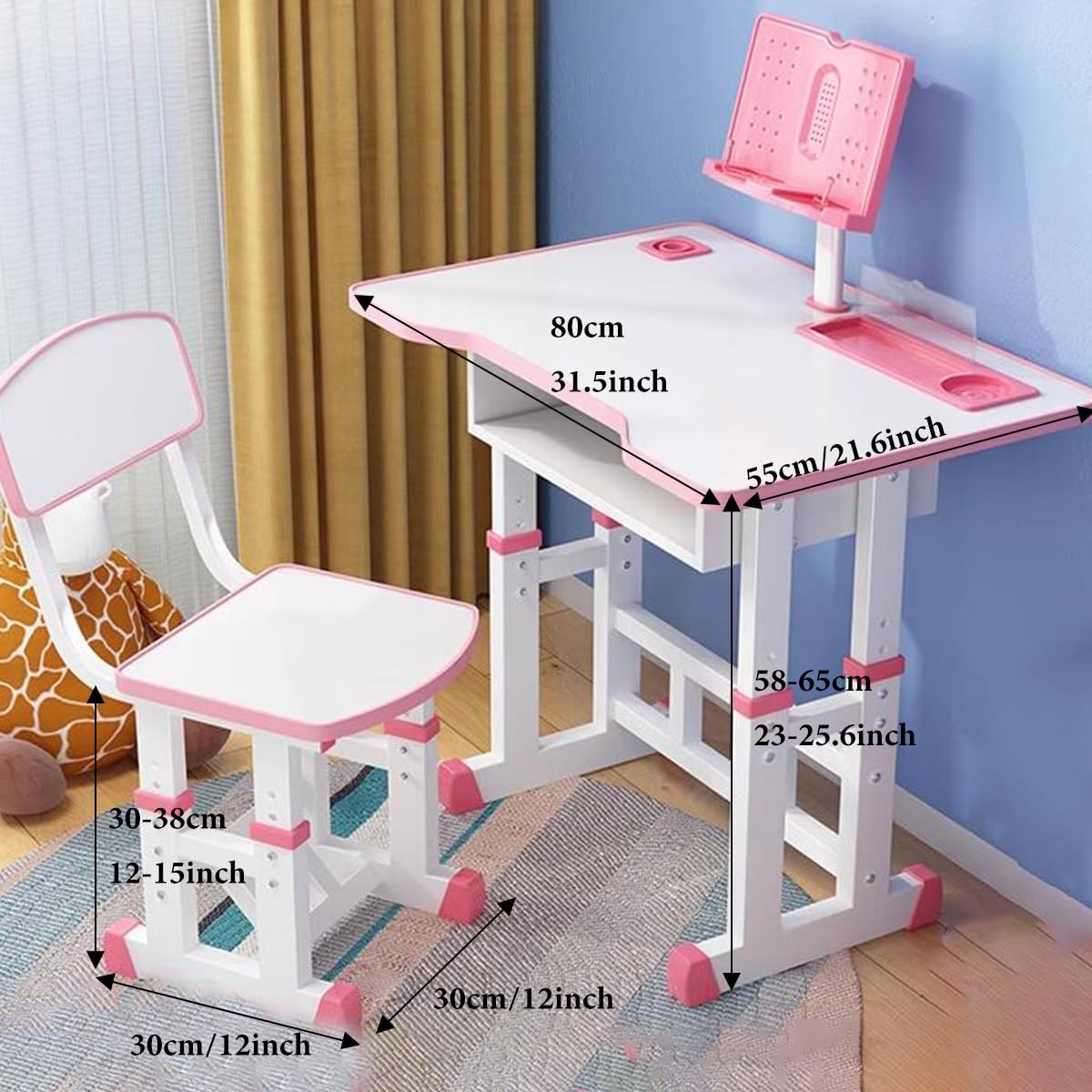 Functioneel Bureau En Stoelset Voor Kinderen, In Hoogte Verstelbaar Schoolbureau Voor Kinderen Met Boekenstandaard, Haak En Opberglade, Geschikt Voor Jongens En Meisjes Van 3-18 Jaar. (Color : /Gray Functioneel Bureau En Stoelset Voor Kinderen, In Hoogte Verstelbaar Schoolbureau Voor Kinderen Met Boekenstandaard, Haak En Opberglade, Geschikt Voor Jongens En Meisjes Van 3-18 Jaar. (Color : /Gray