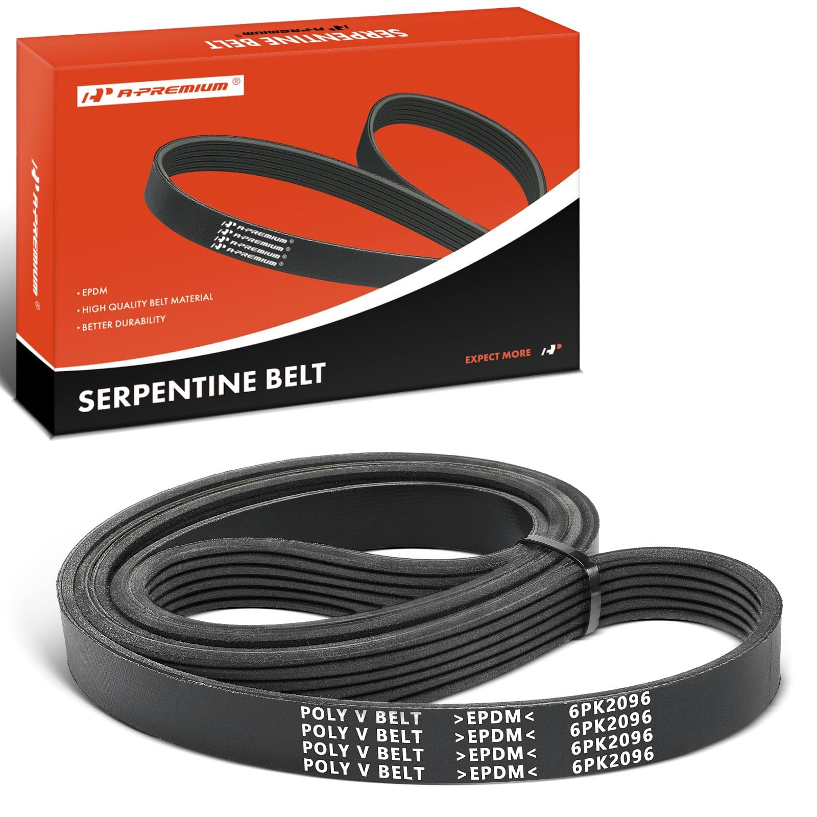 A-Premium 82.59 In Serpentine Belt Compatible with Dodge, Ford, Chevy, Chrysler, Mazda, Cadillac, Mercury, Pontiac & Mercedes-Benz Cars - Charger,
