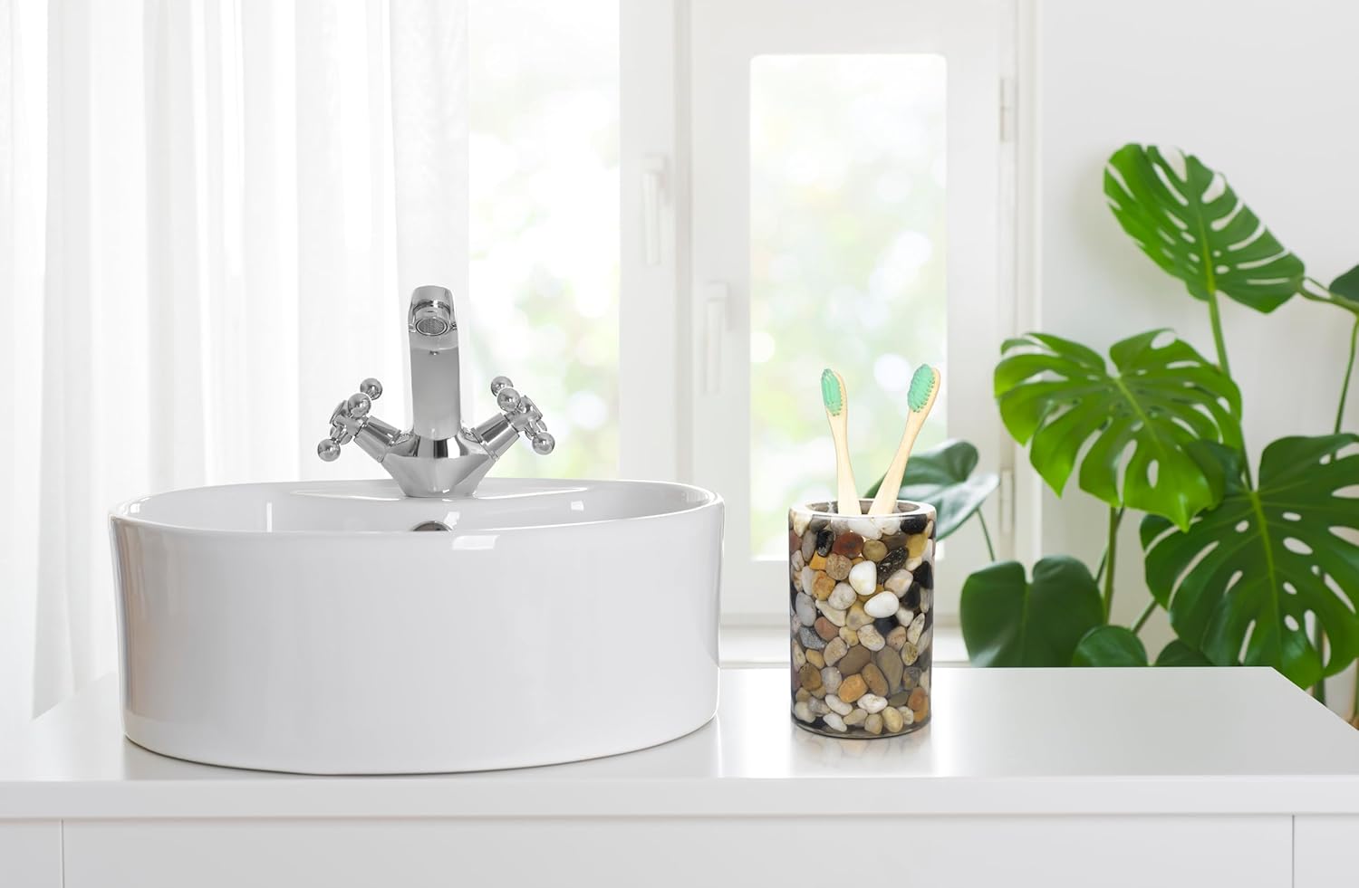 Toothbrush Holders for Bathrooms, Toothbrush Cup, Stone Tooth Brush Holder for Bathroom Decor - Image 6