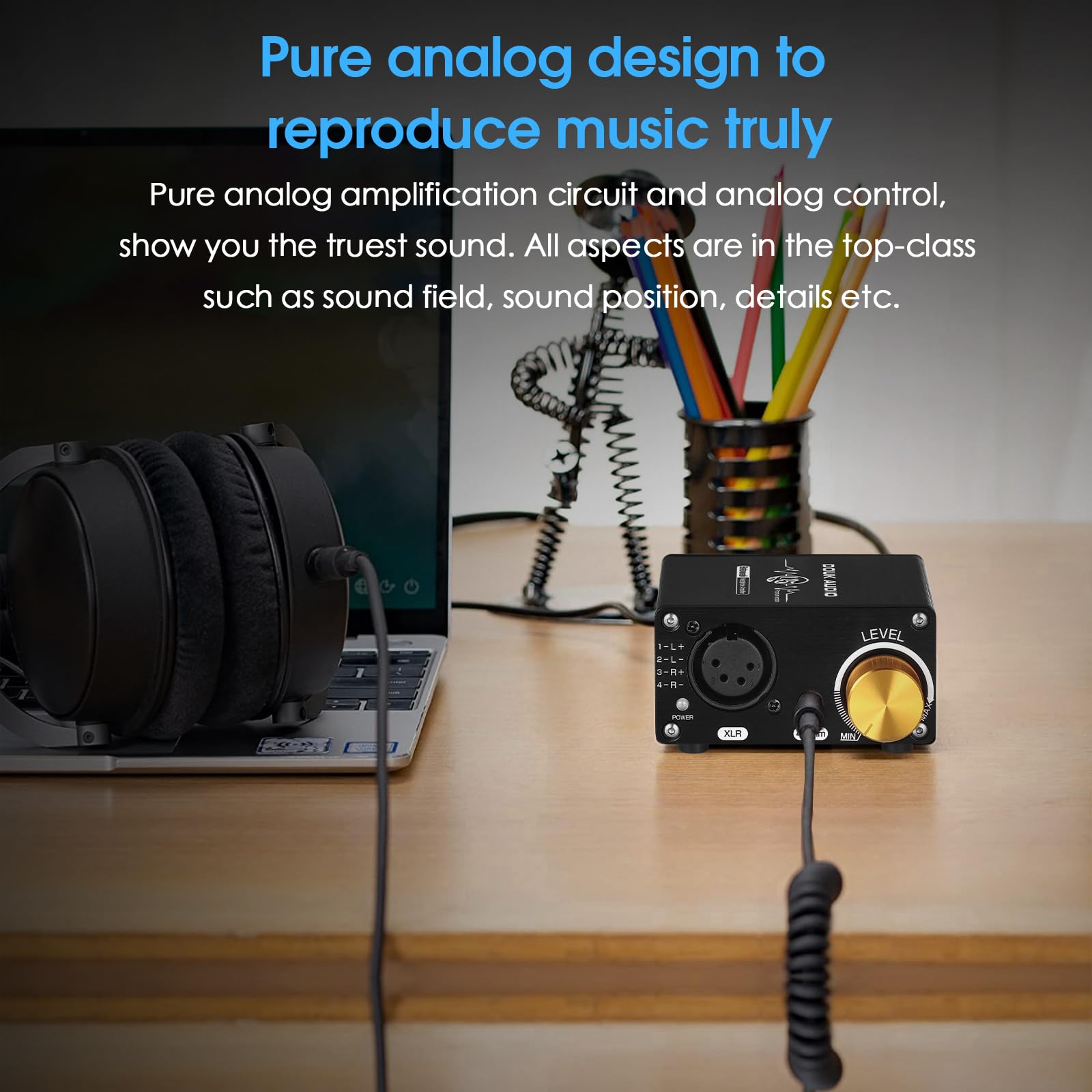 Douk Audio U5PRO HiFi Amplificatore per cuffie completamente bilanciato, mini amplificatore stereo per cuffie XLR e 4,4 mm, amplificatori operazionali sostituibili, compatibilità 18-600Ω, potenza di